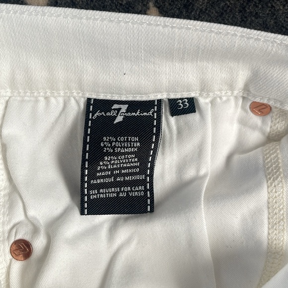 EUC White Mens 7 For all Mankind jeans size 33 - Picture 4 of 5